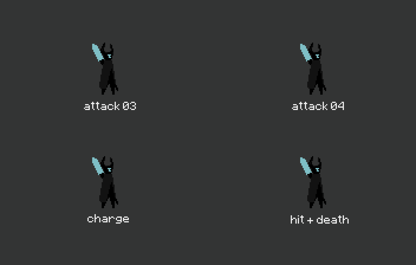 The Blind Huntress — pixel-art character