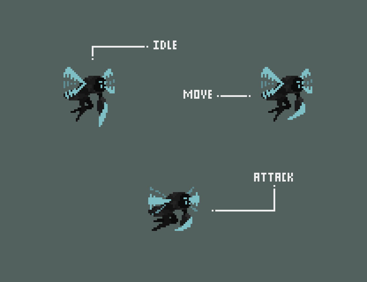 Voidwing — pixel-art creature